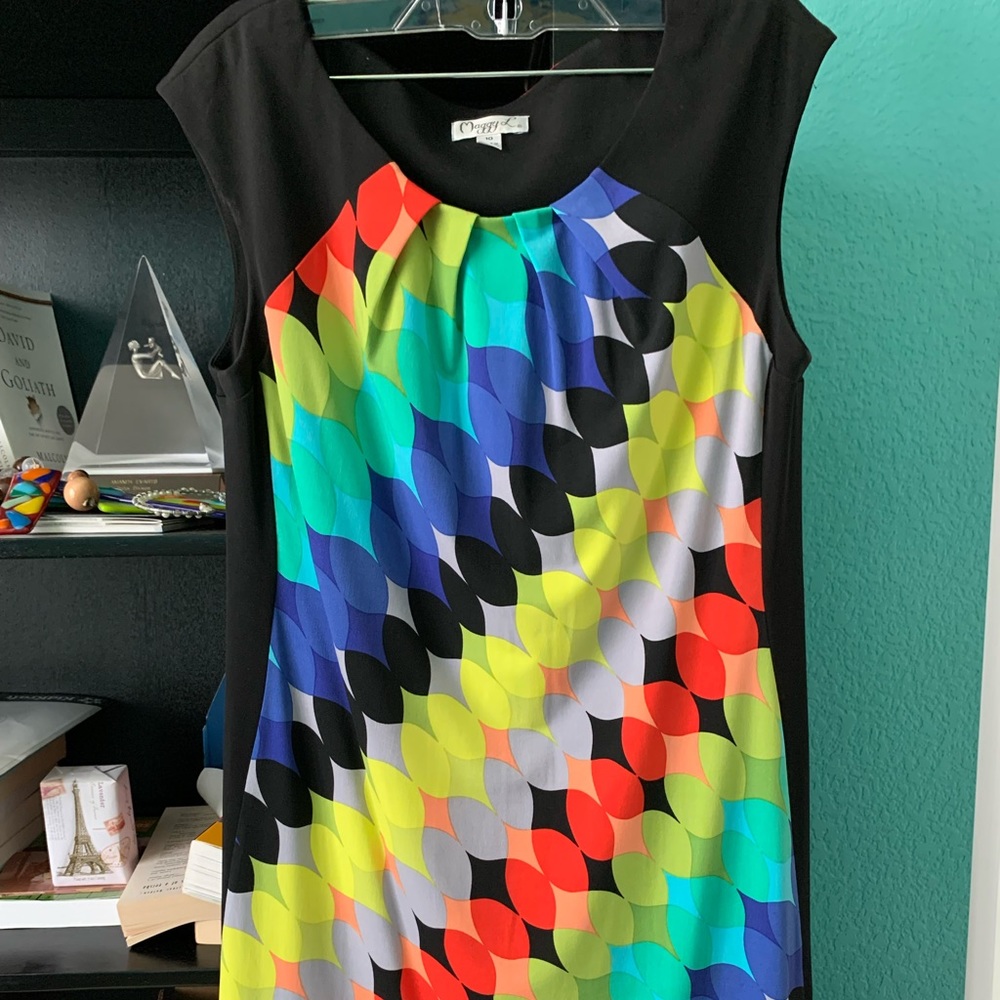 EUC maggy l knee length multicolor dress
